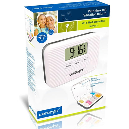 Weinberger - Pill Organizer With Vibration Alarm, White/Digital, Model: 02263