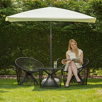 Relaxdays - Rectangular Sun Umbrella With Tilt Function, 200 x 120 cm