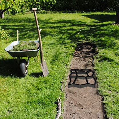 Relaxdays - Paving Mould 9 Chambers, 3.5 x 35 cm, Garden Stepping Stones, Black