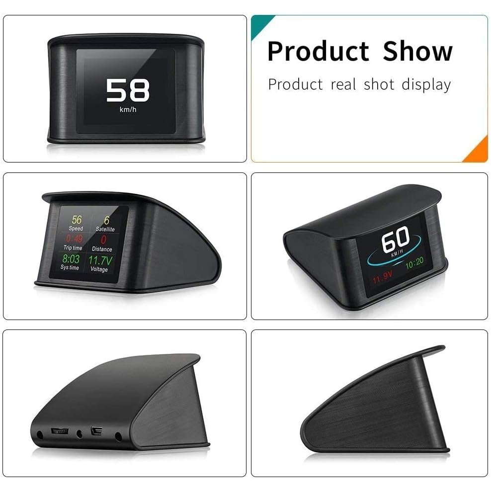 Timprove - T600 Universal Car HUD GPS Speedometer with Overspeed Alarm