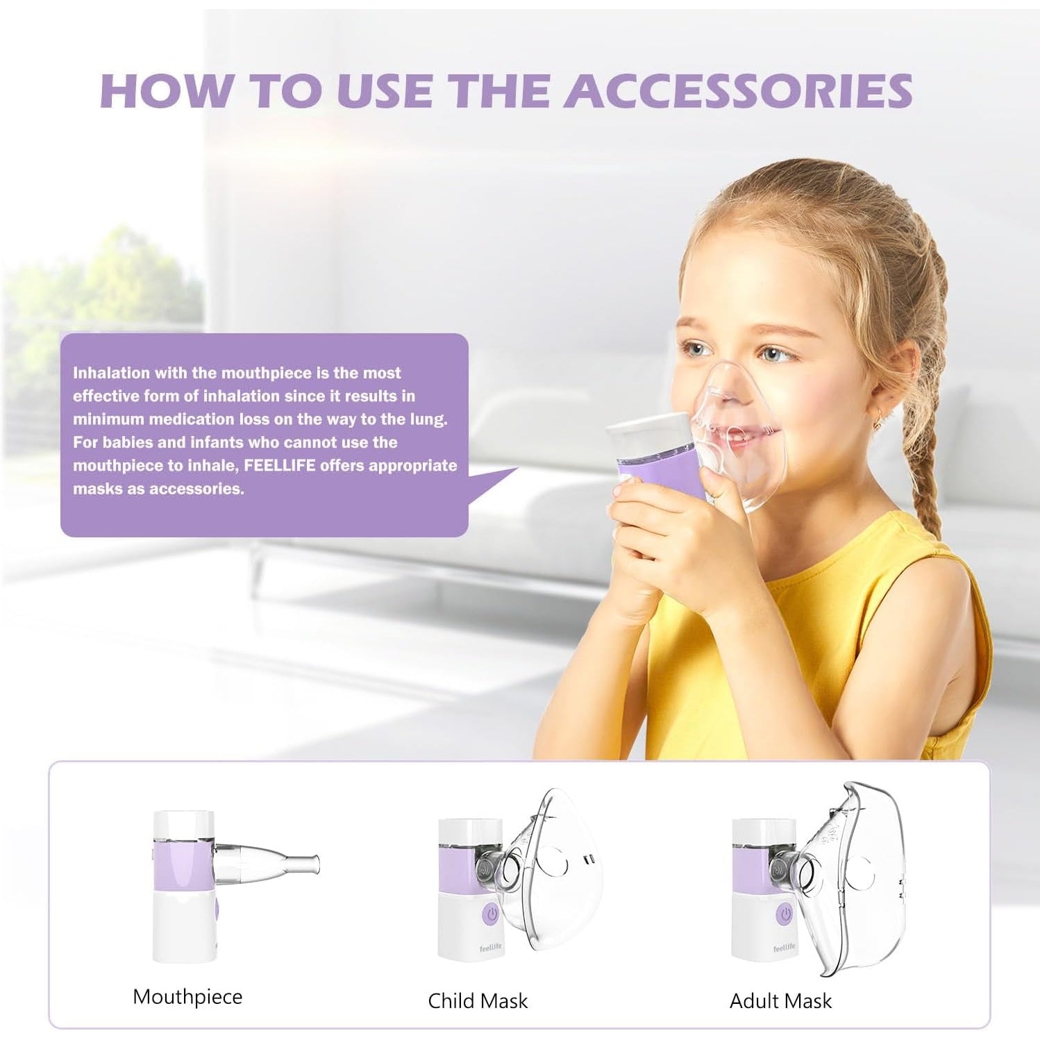 Feellife - Portable Mesh Inhaler With Music Purple