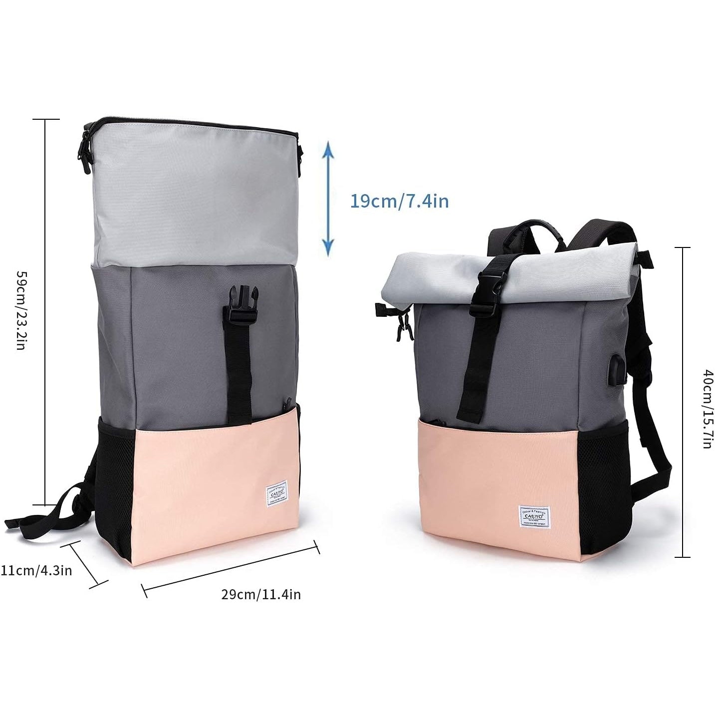 Mofut - Unisex Waterproof Rolltop Backpack With 15.6'' Laptop Compartment