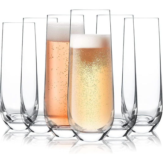 Design•Master - 6-Pack Stemless Champagne Flute Glasses, 9.5 Oz