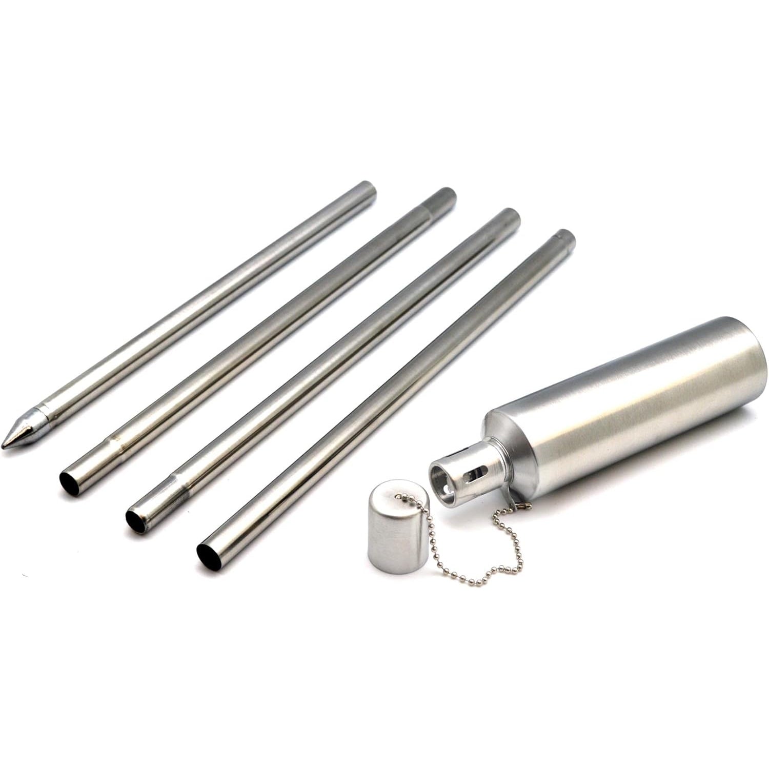 Harbour Housewares - Metal Garden Torch Cylinder Silver