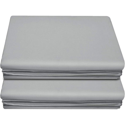 J&D Tech - Lirex Full Size Extra Soft Microfiber Flat Sheets (2-Pack, Grey)