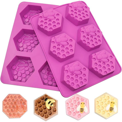 Sakolla - 2 Pack Honeycomb Silicone Soap Molds