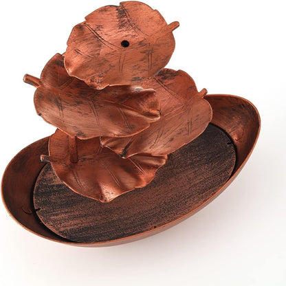 Chunbangdm - Bronze Lotus Leaf Tabletop Fountain With LED Light