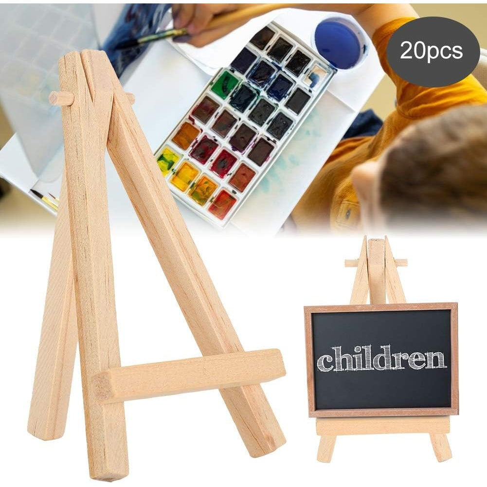 Zerodis - Mini Wood Display Easel Set, 20Pcs, 4.92In