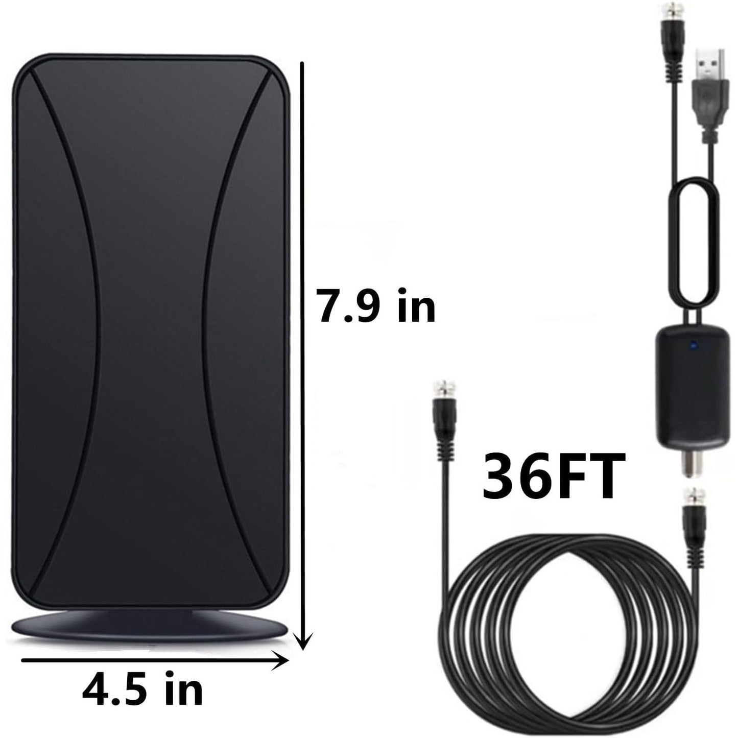 Jhesao Ltd. - Amplified Indoor TV Antenna with Booster, 4K HD 1080P, 520+ Miles Range