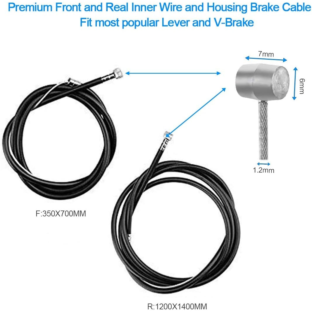 Rujoi - Aluminum Alloy Bike Brake Lever Set With Cables For Mountain & Road Bikes