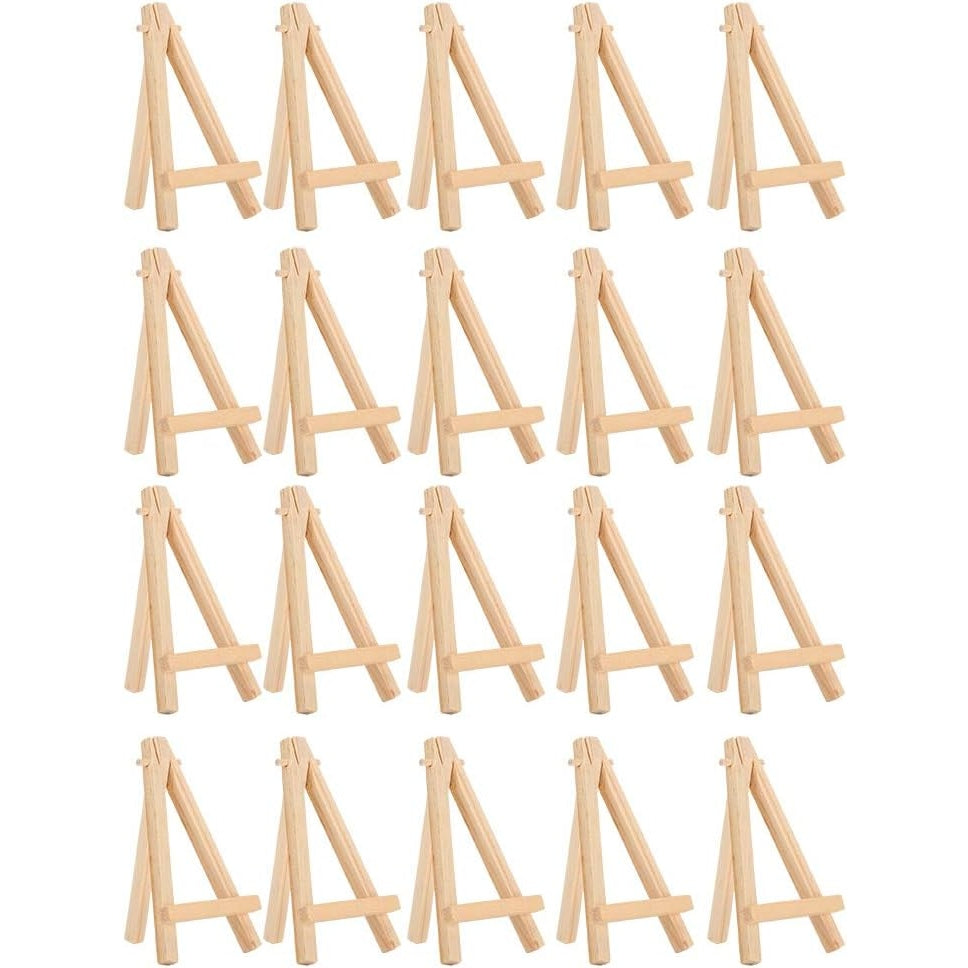 Zerodis - Mini Wood Display Easel Set, 20Pcs, 4.92In