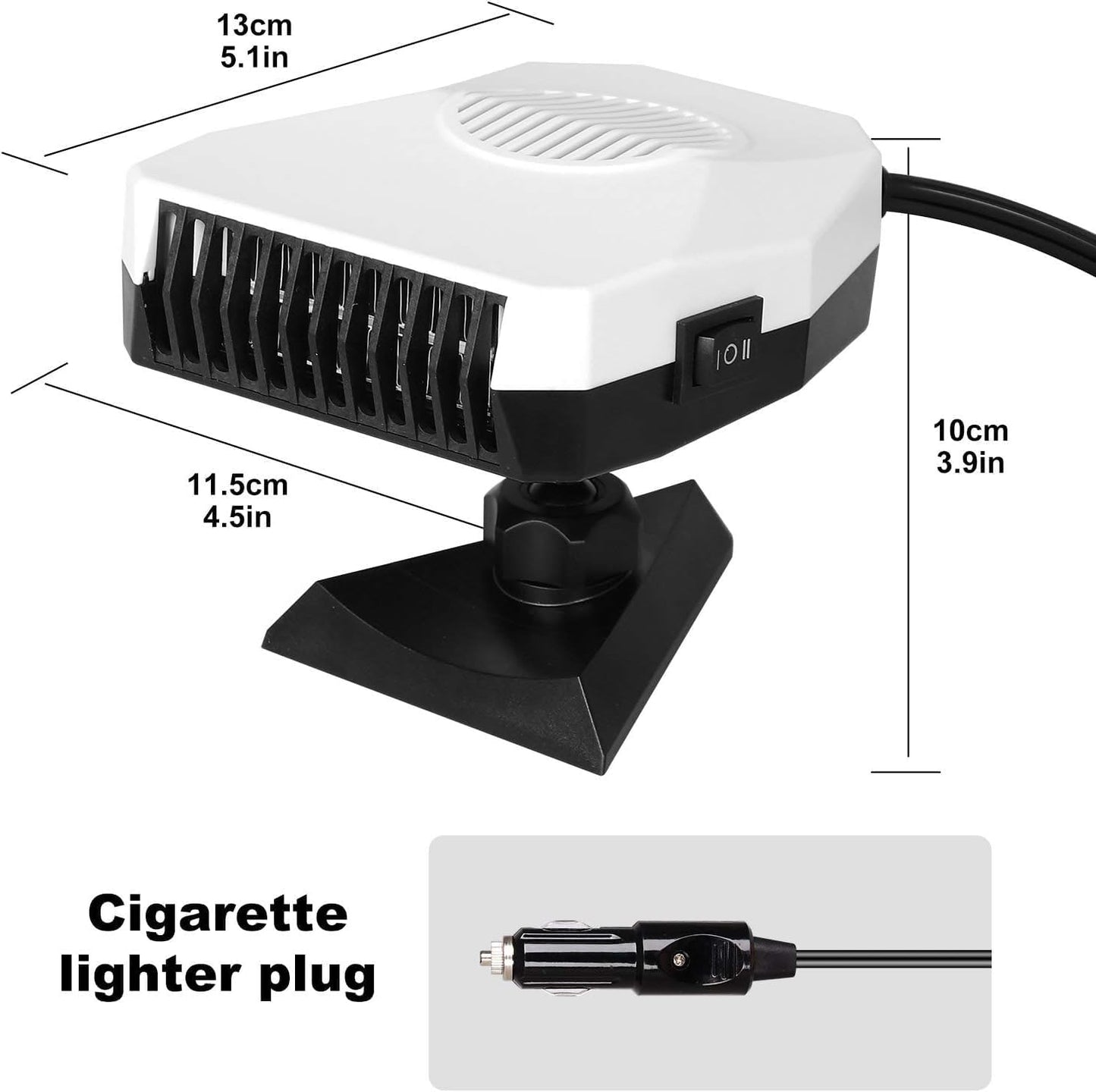 Qdreclod - 12V 150W Portable Car Heater & Defroster