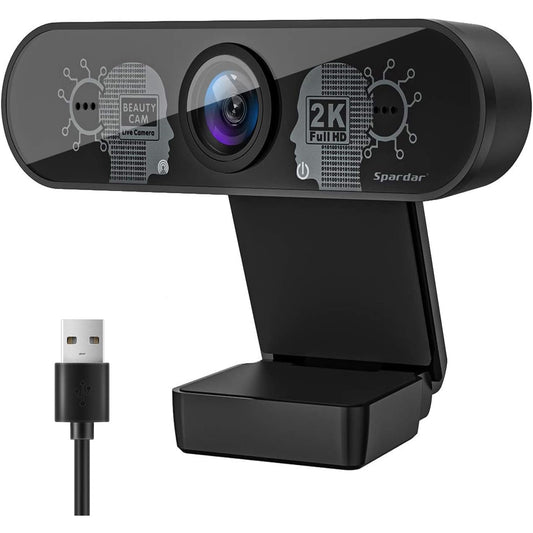 Spardar - Full HD 1080P USB Webcam With Microphone For PC, Mac, Laptop