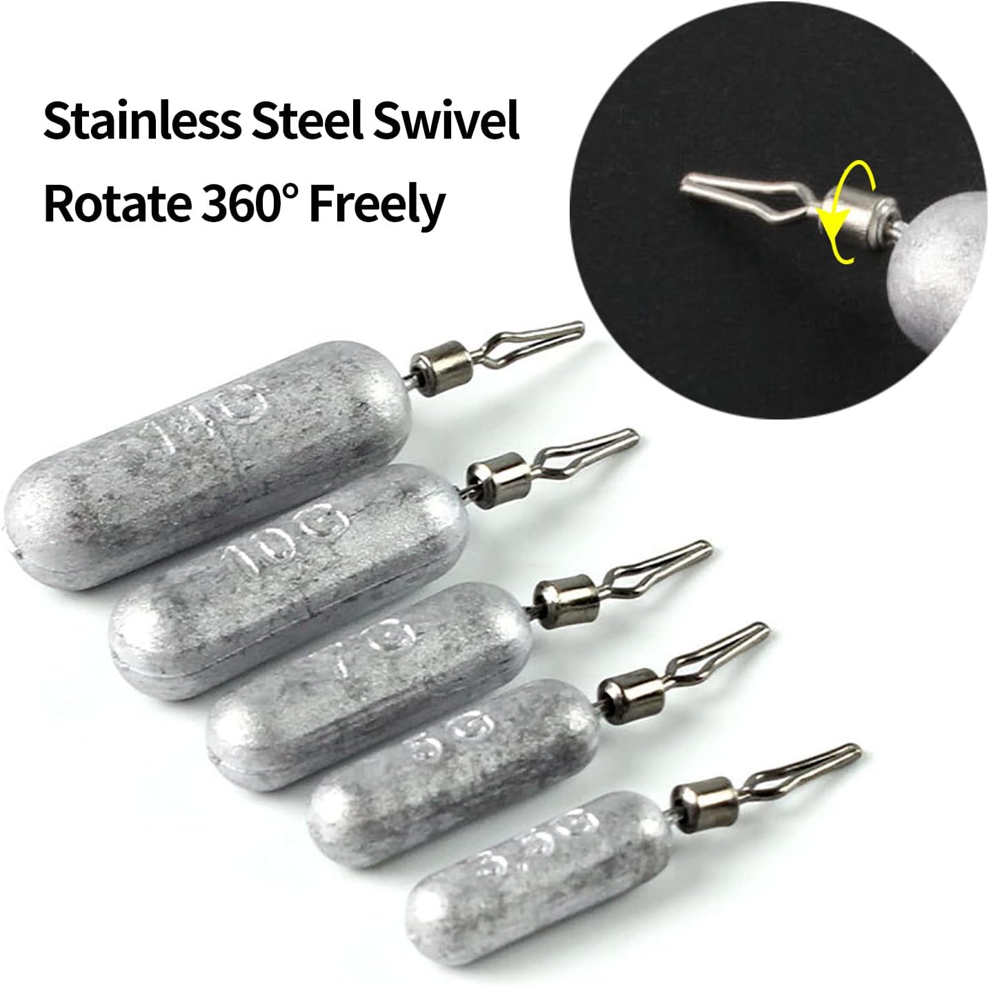 Redpesca - Drop Shot Lead Sinkers With Box, 30Pcs, Various Weights