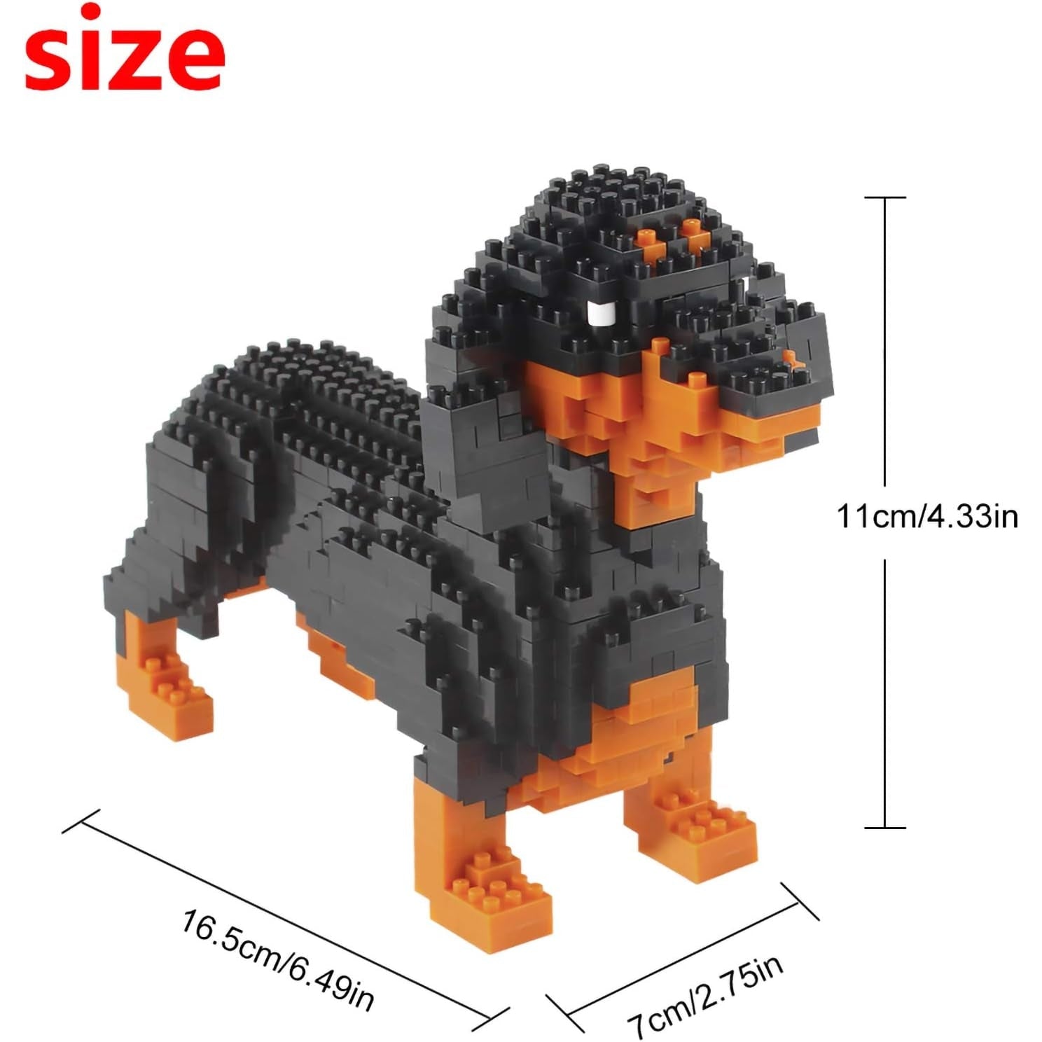 Larcele - Micro Dachshund Dog Building Blocks Set, 898 Pieces