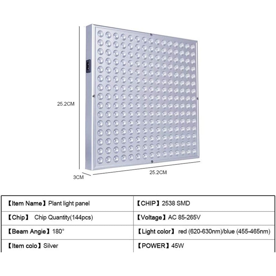 Llp-Led - 45W Full Spectrum Plant Growth Lamp, 144 LEDs, EU Plug