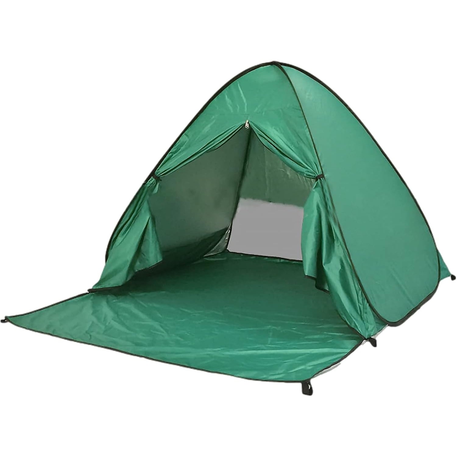 Jamron - UV-Protection Pop-Up Beach Tent With Zipper Door, Green