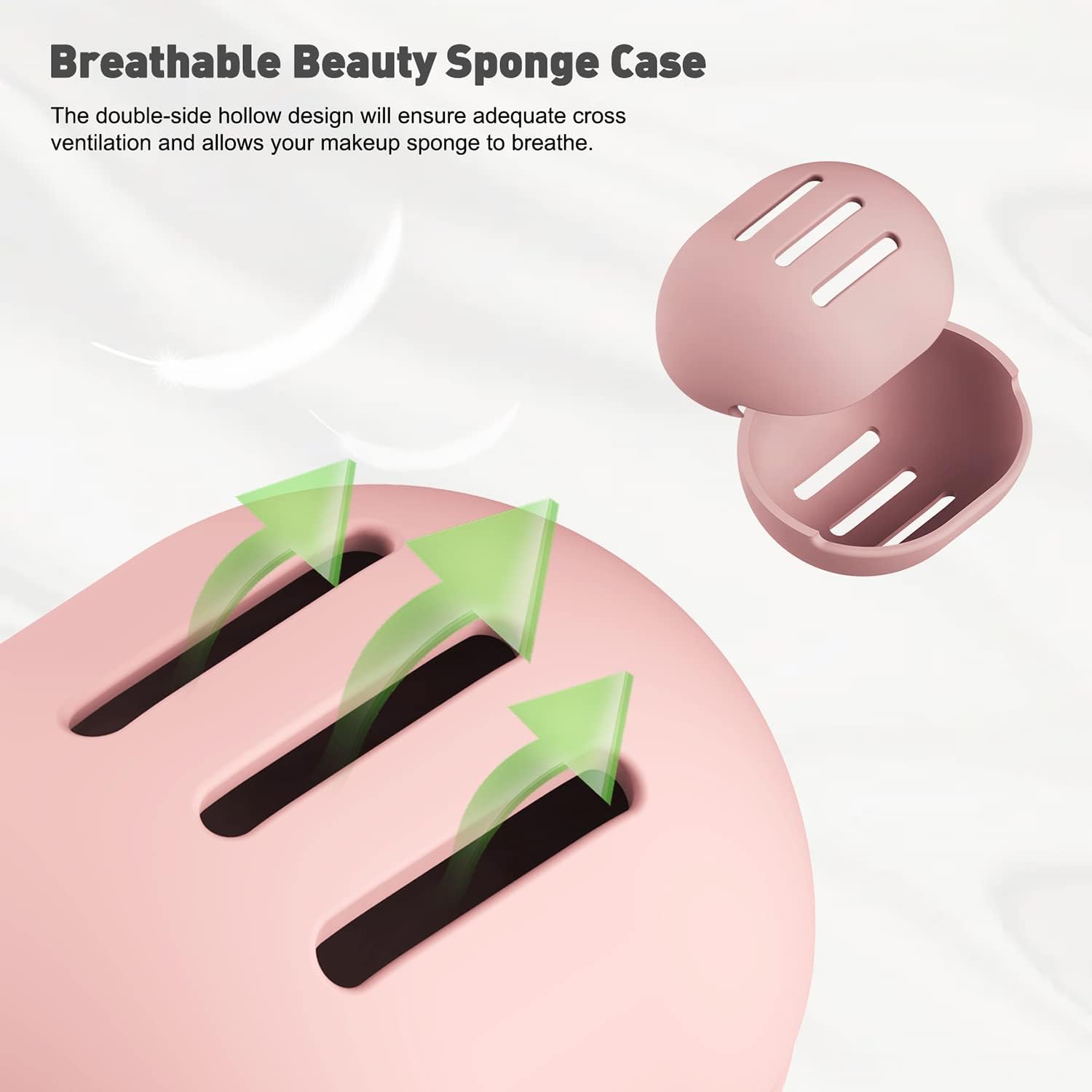 Leyix - Pink Silicone Makeup Sponge Travel Case