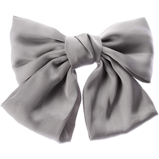 Fashion - Women's Bowknot Silk Satin Hair Clips (Gray)