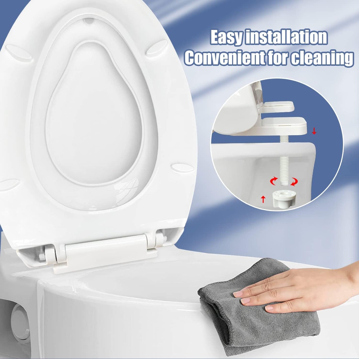 Waayaa - Elongated Toilet Seat With Built-In Toddler Potty Training Seat