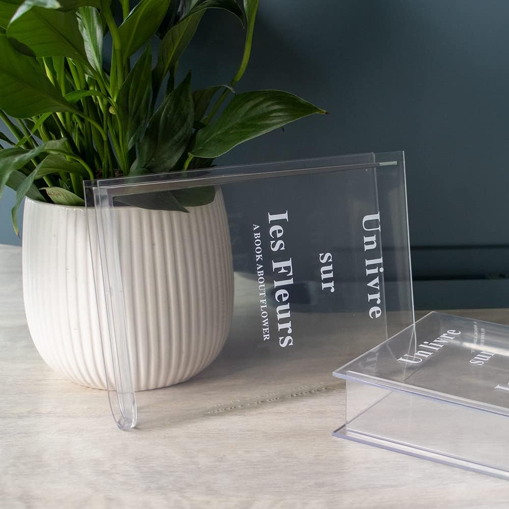 Clear Book - Artistic Acrylic Flower Vase For Home & Office Decor