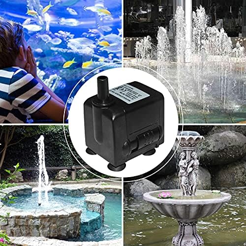 Yue Guan - Ultra Quiet Submersible Water Fountain Pump, 118Gph, 6W, With 2 Nozzles