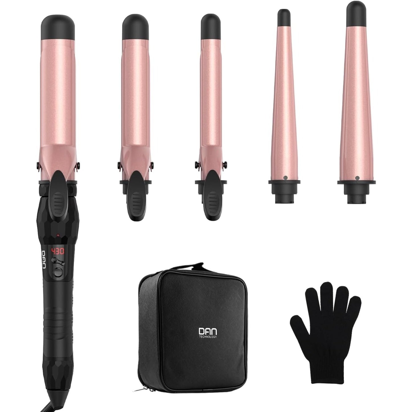 Dan Technology - 5-in-1 Curling Wand Set with Adjustable Temperature