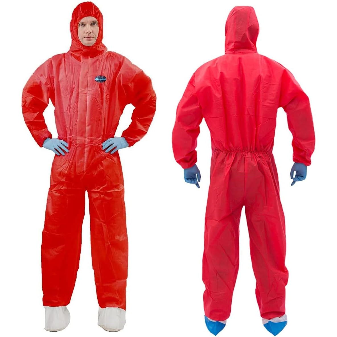 Vicogard - Disposable Protective Overalls With Hood, Red, Large