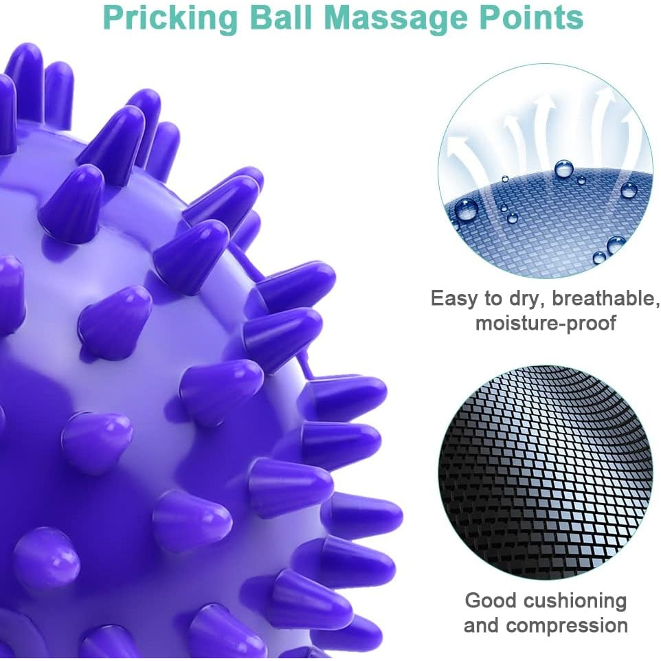 Uraqt - Massage Balls Set of 3: Spiked, Hard, For Back, Legs, Feet, Hands