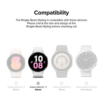 Rearth - Ringke Bezel Styling For Samsung Galaxy Watch 4 44Mm Stainless Steel - Silver