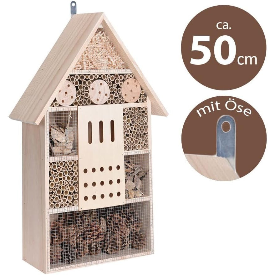 Murago - XXL Insect Hotel 50cm Wood Bee House Nistkasten Ready Assembled