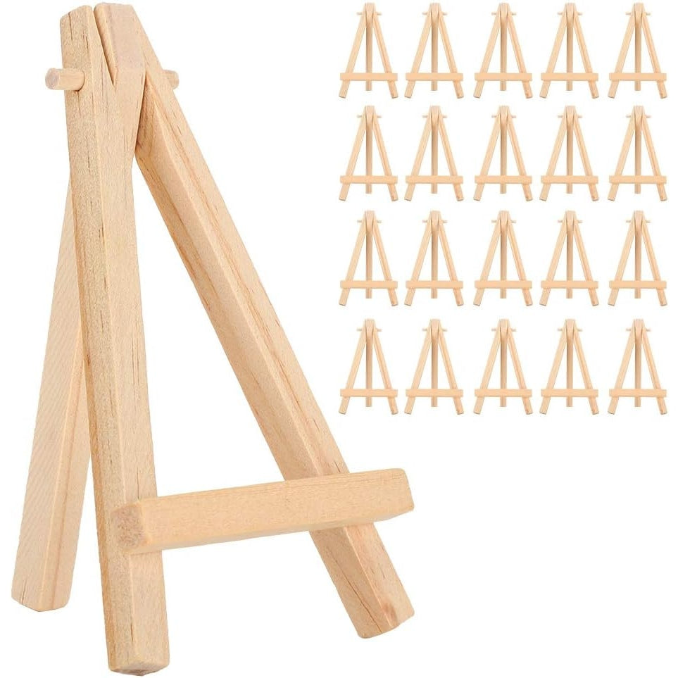 Zerodis - Mini Wood Display Easel Set, 20Pcs, 4.92In