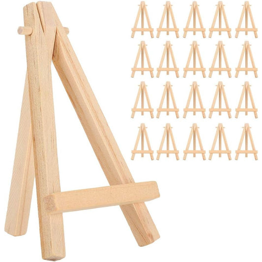 Zerodis - Mini Wood Display Easel Set, 20Pcs, 4.92In