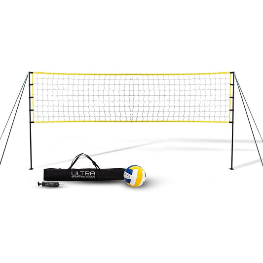 Ultra Sporting Goods - Portable Volleyball Net Set With Poles, Ball, Bag & Pump