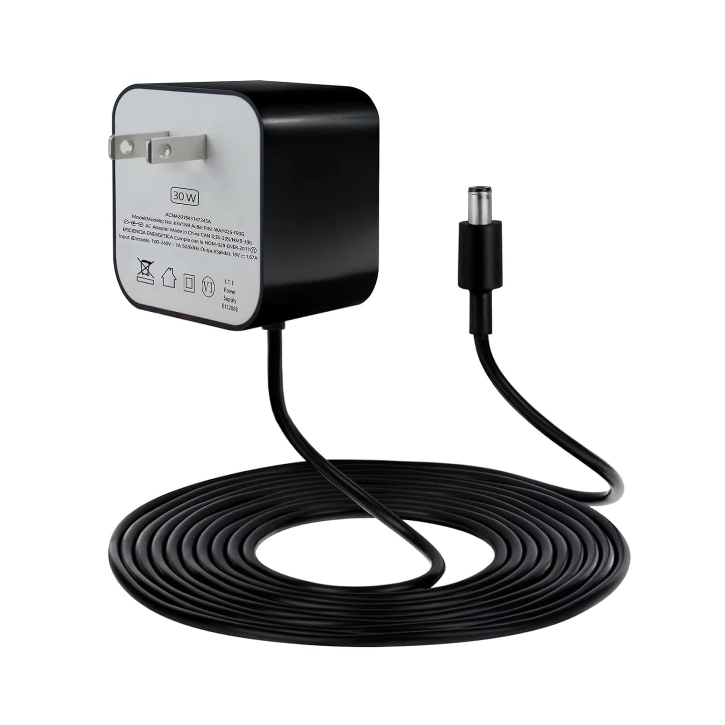 Zttxl - 30W Power Adapter for Echo & Echo Show, 5.8Ft Cord