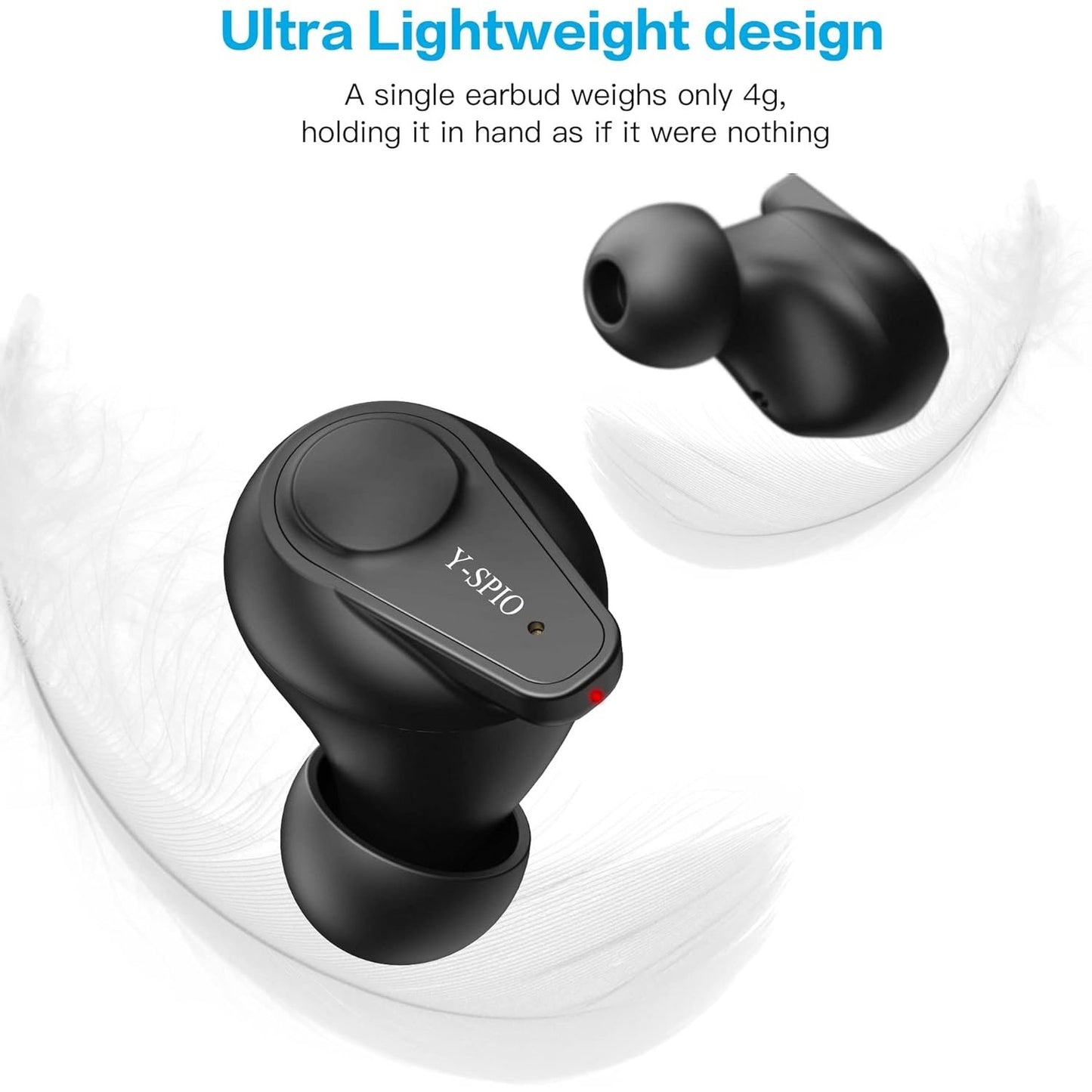 Spio - Y-Spio Wireless Earbuds Bluetooth 5.2 With HD Mic Touch Control