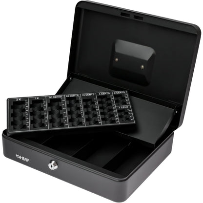 Hmf - Lockable Cash Box With Coin Counting Board Black