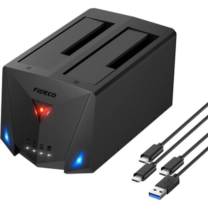 Fideco - USB 3.2 Gen 1 Hard Drive Docking Station with Duplicator and UASP Support