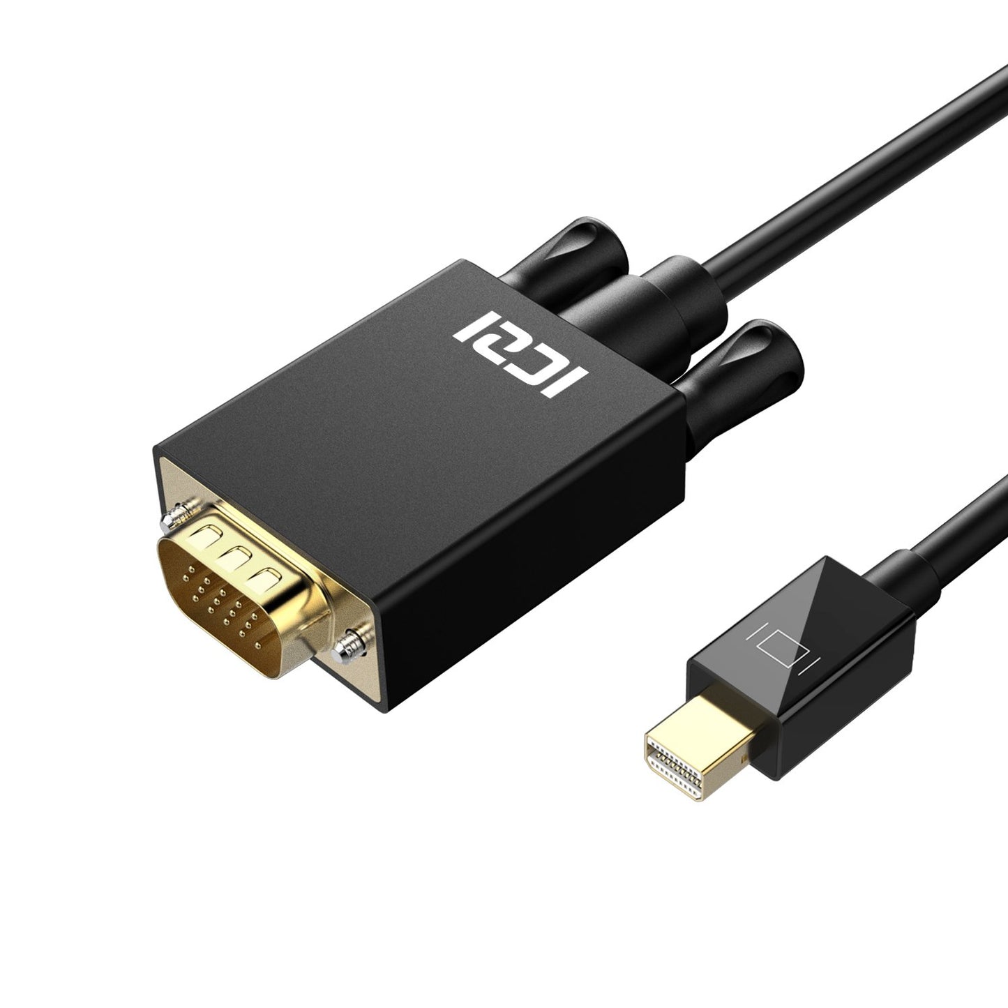 Iczi - Mini DisplayPort to VGA Adapter Cable, 6Ft, 1080P, Gold-Plated