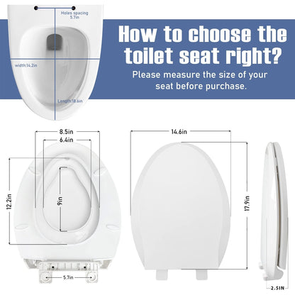 Waayaa - Elongated Toilet Seat With Built-In Toddler Potty Training Seat