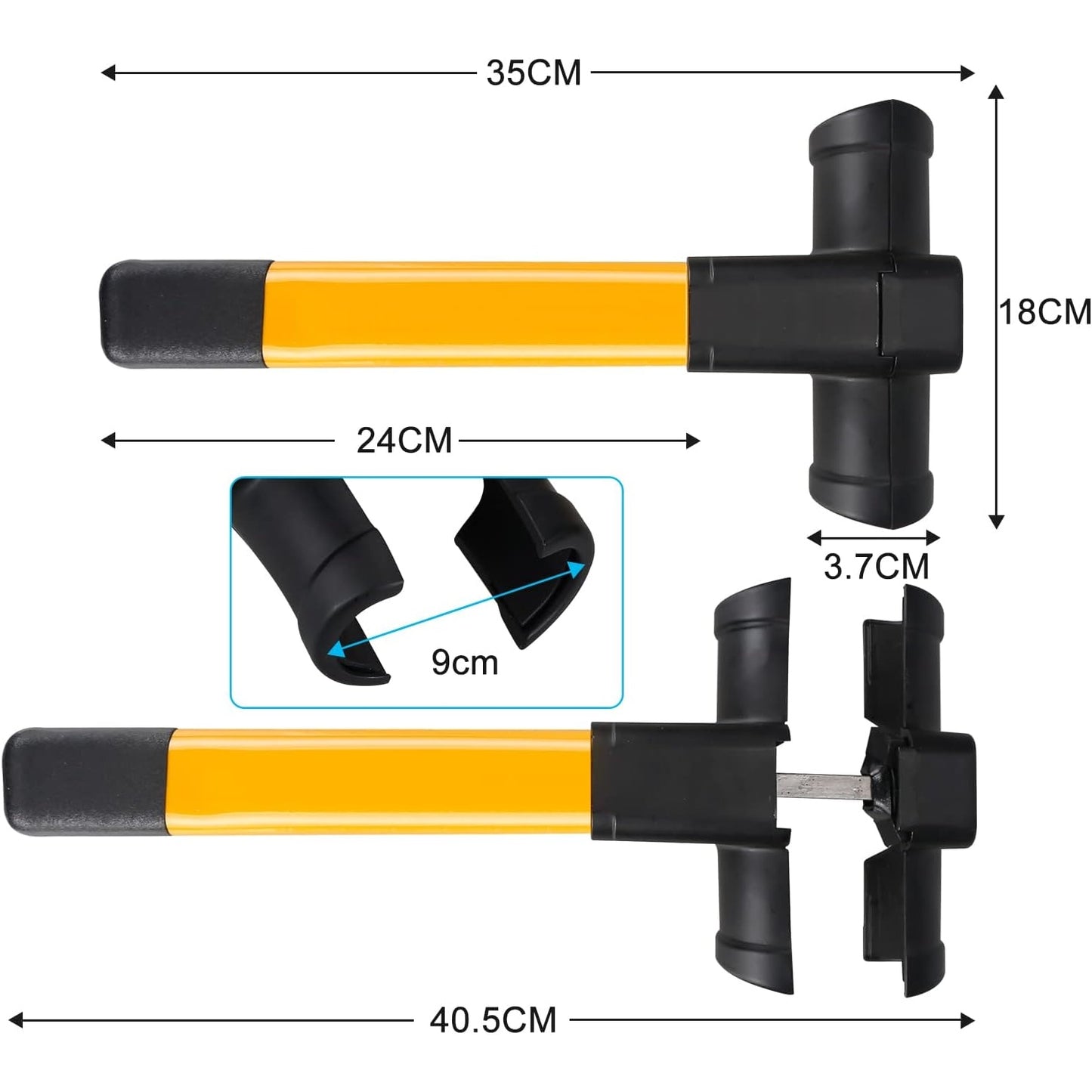 Auspicious - Car Steering Wheel Lock With 2 Keys