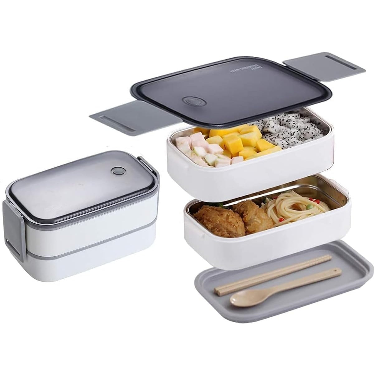 Cozy Nest - Stainless Steel Leak-Proof Bento Lunch Box With 2 Compartments, Spoon & Fork