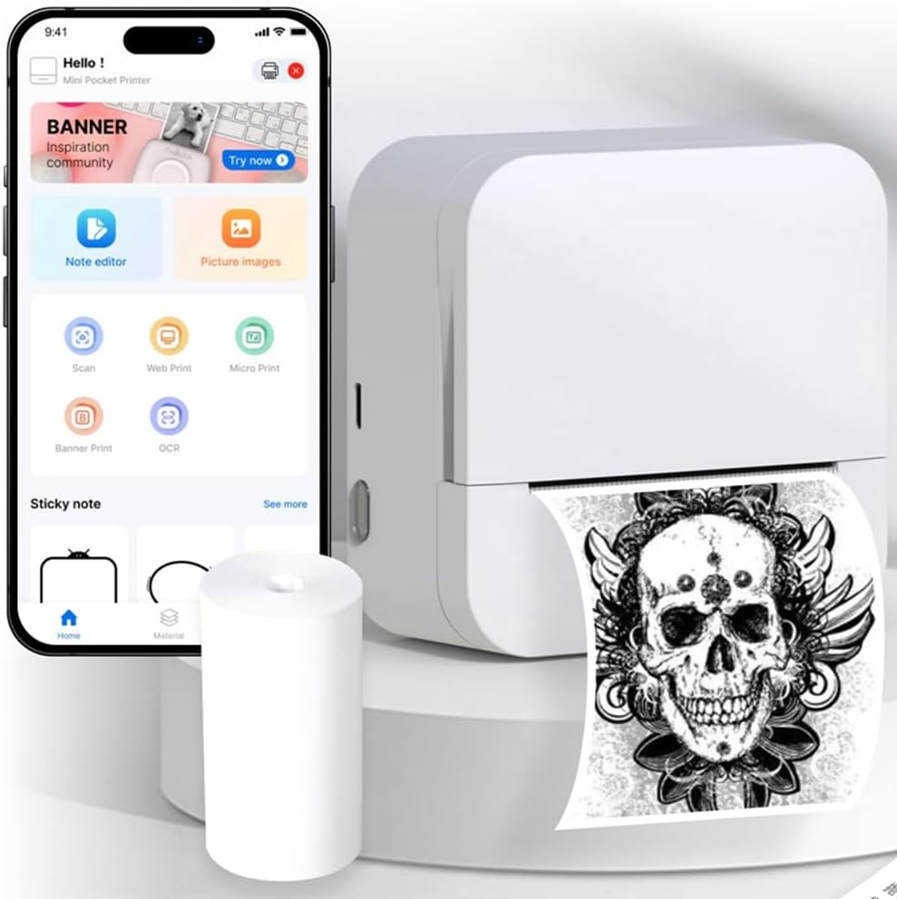 Bonkshire - Mini Bluetooth Inkless Thermal Photo Printer for Android iOS