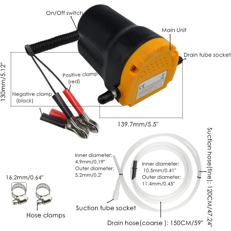 Wmycongcong - 12V 60W Oil Change Pump Extractor for Vehicles