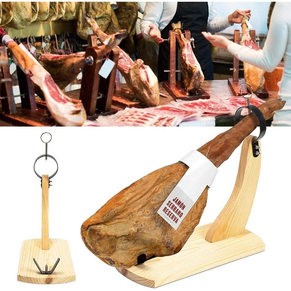 Reliable Quality Practical Holder - Wood Ham Holder With Nonslip Pad For Spanish Hams