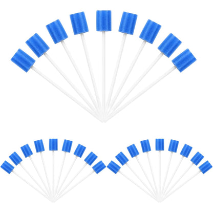 Tragbare - 100 Stück Einweg Mundpflege Schwamm, 13,5Cm (Blau)