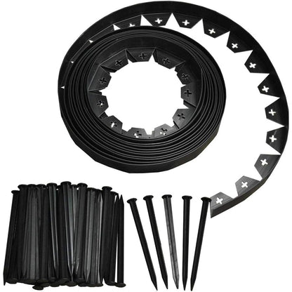 Selections - Flexible Plastic Garden Edging With 40 Pegs (10M/30Ft)