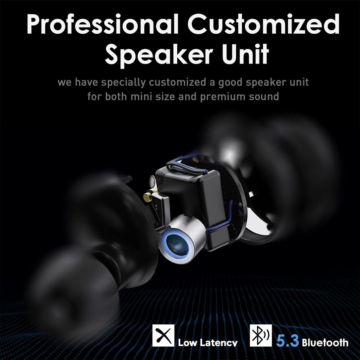 Palovue - Wireless Earbuds With Bluetooth 5.3, Built-In Mic, Deep Bass, Compact Case