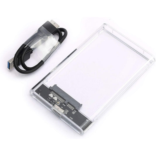 Devmo - USB 3.0 2.5" SATA HDD/SSD Clear External Enclosure, Tool-Free Design