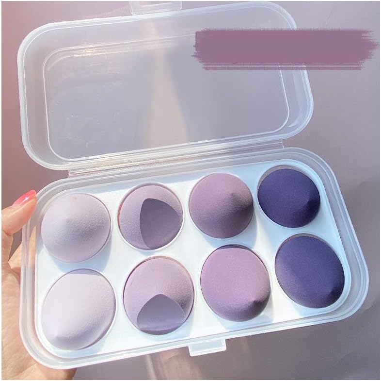 Saddpa - Makeup Foundation Set: 8 Grape Purple Blending Sponges